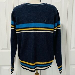 Original Penguin by Munsingwear Striped Crewneck Lambs Wool Sweater